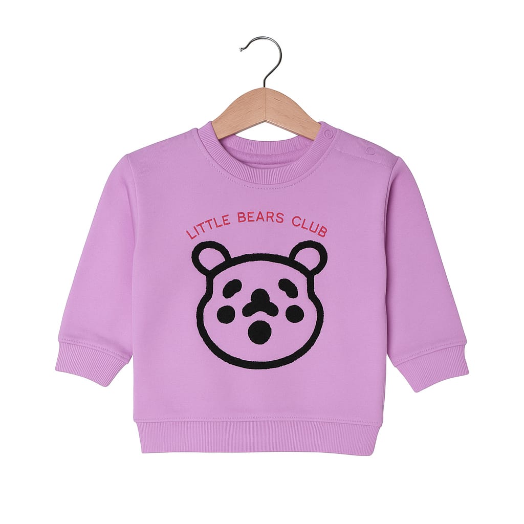 Cozy Sweatshirt with Teddy Print – Cute & Casual