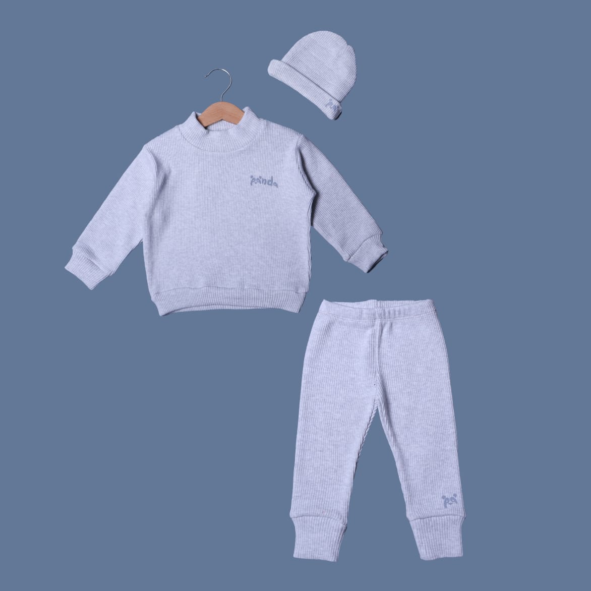 3-Piece Panda Suit – Cap, Sweatshirt & Trouser Set