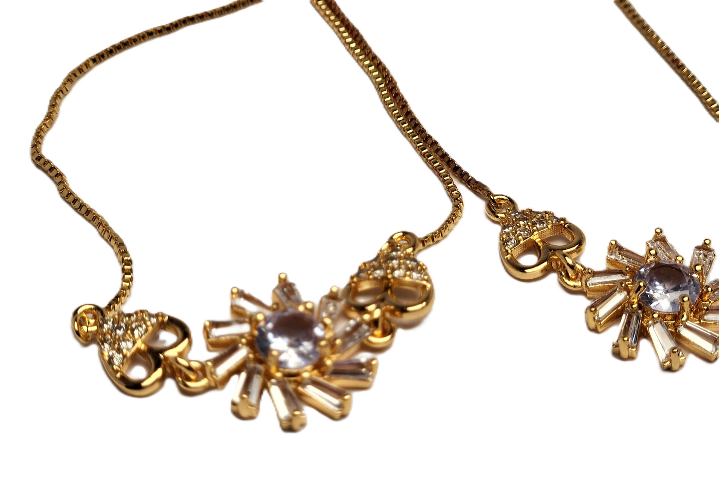 Round Pendant with Heart Design & Crystal Accents