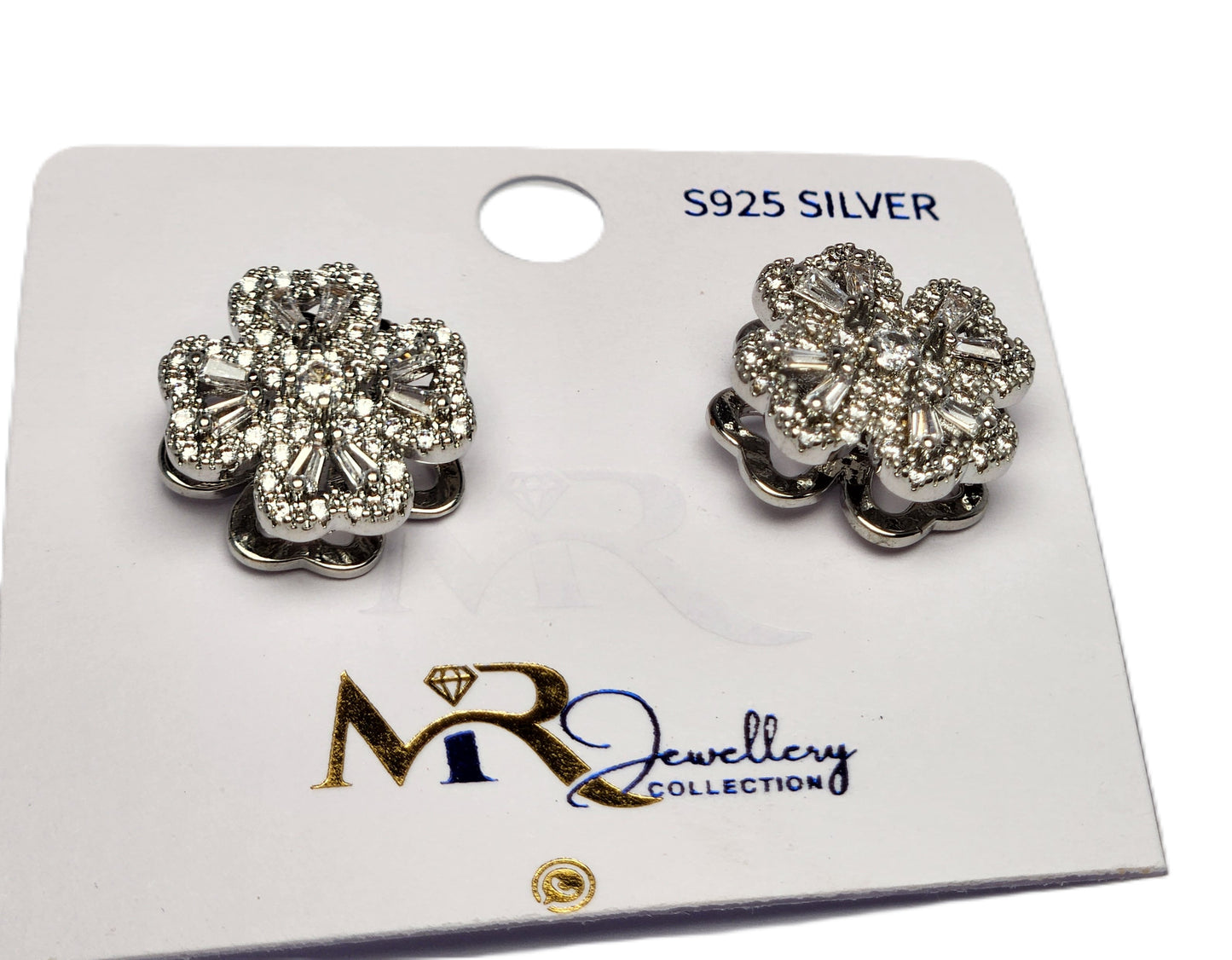 Heart-Shaped Rotating Earrings with White Crystal Accents – Romantic Jewelry