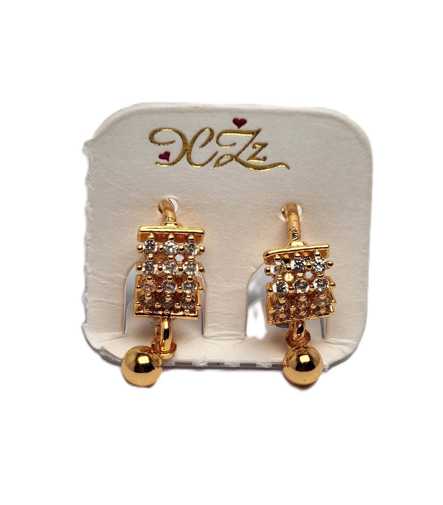 Square Shaped Stone-Studded Earrings