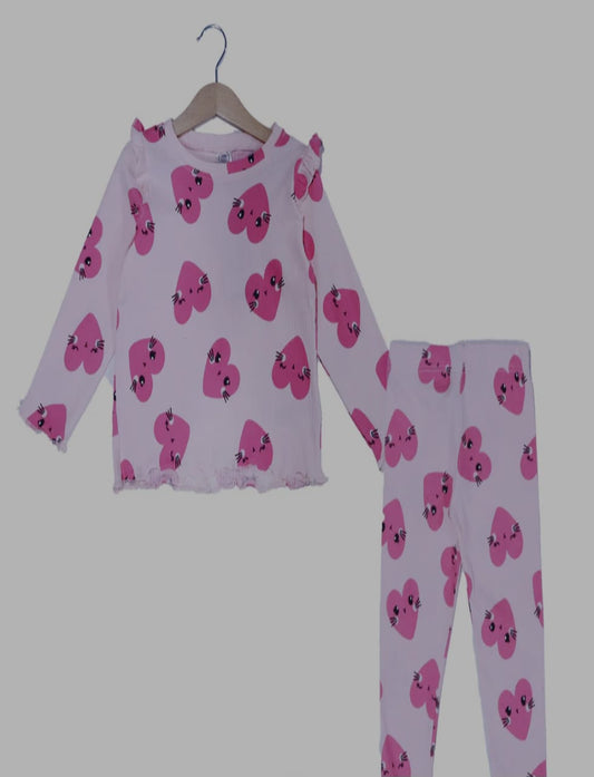 Girls Mid Season Ribbed Fabric Suit