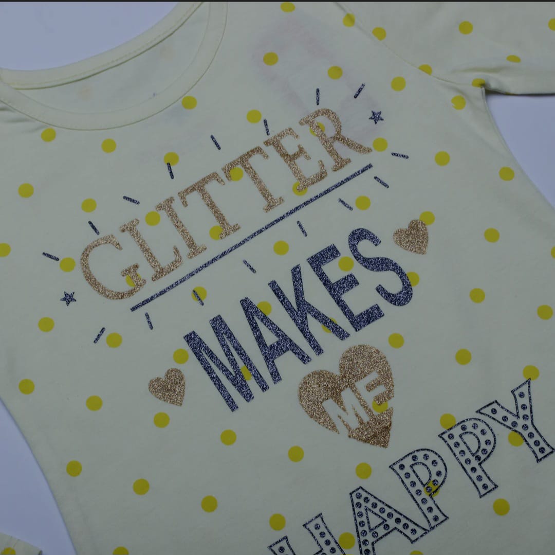 Girls yellow Full Sleeves T-Shirt
