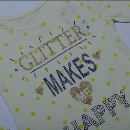 Girls yellow Full Sleeves T-Shirt