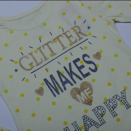 Girls yellow Full Sleeves T-Shirt