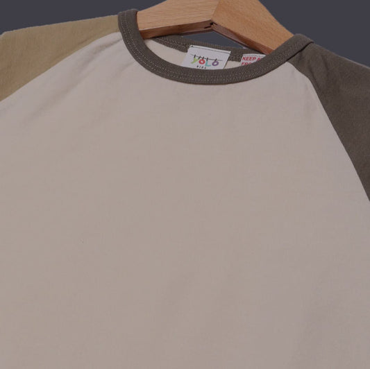 PLAIN LIGHT GREEN & GREEN SLEEVES FULL SLEEVES T-SHIRT