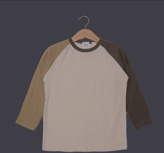 PLAIN LIGHT GREEN & GREEN SLEEVES FULL SLEEVES T-SHIRT