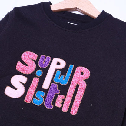 Embroidered Sweatshirt – “Super Sister”