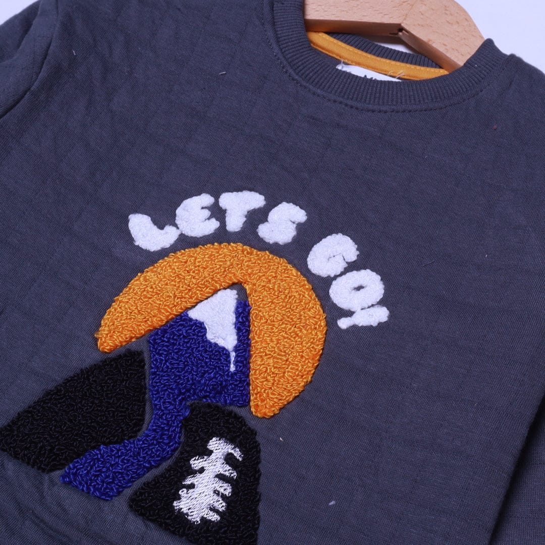 Embroidered Sweatshirt – “Let’s Go with Mountain