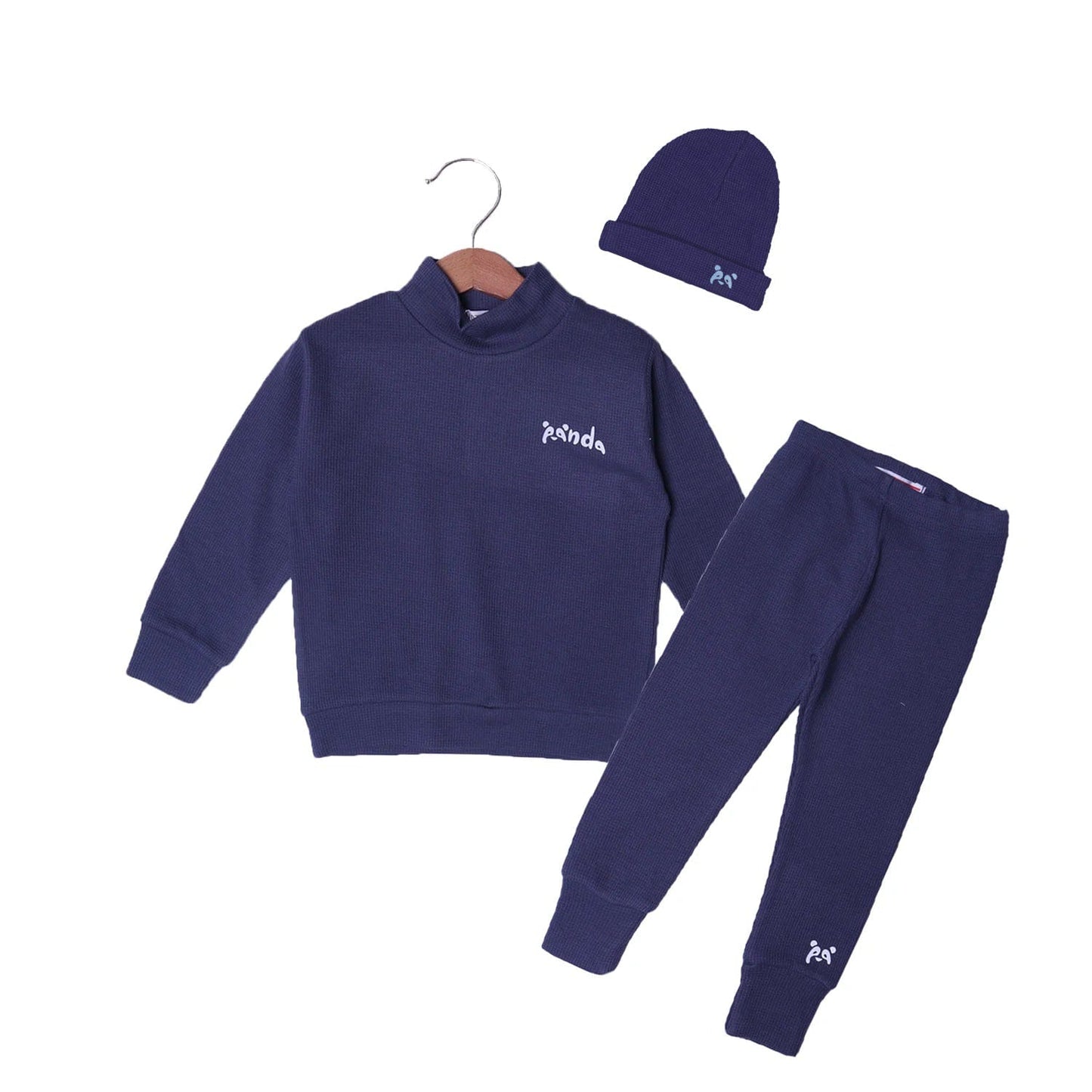 3-Piece Panda Suit – Cap, Sweatshirt & Trouser Set