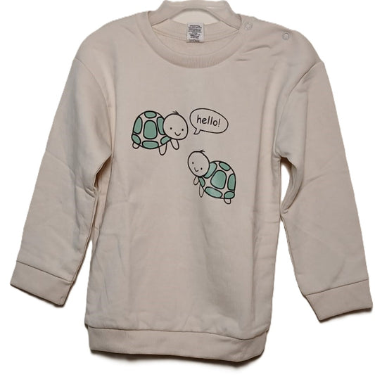Cozy Sweatshirt with Hello Turtle Print – Fun & Casual Style